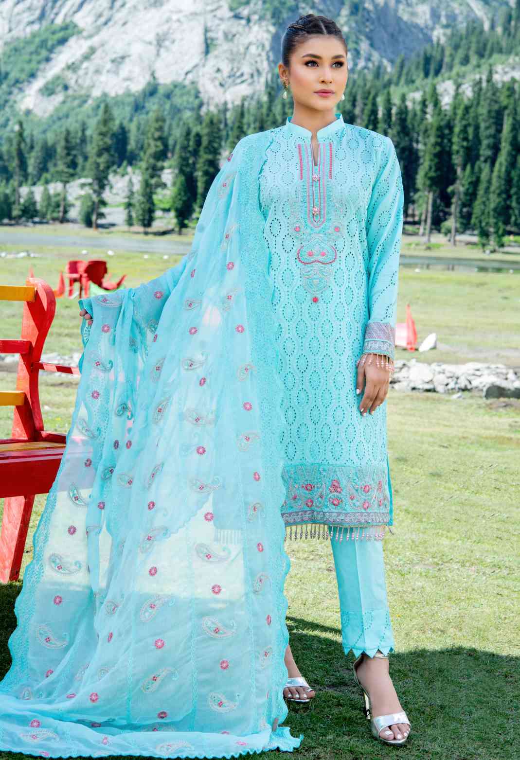 Indian Beautiful Chikan Kari Fabric straight Long Gown Kurti With chan –  azrakhkurtis
